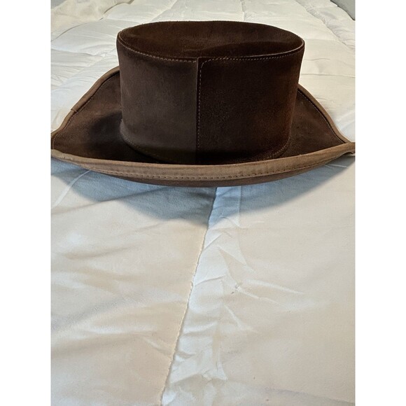 Skullys By Henschel Brown Leather Suede Hat Size XL Made In USA St. Louis, MO - Picture 3 of 8